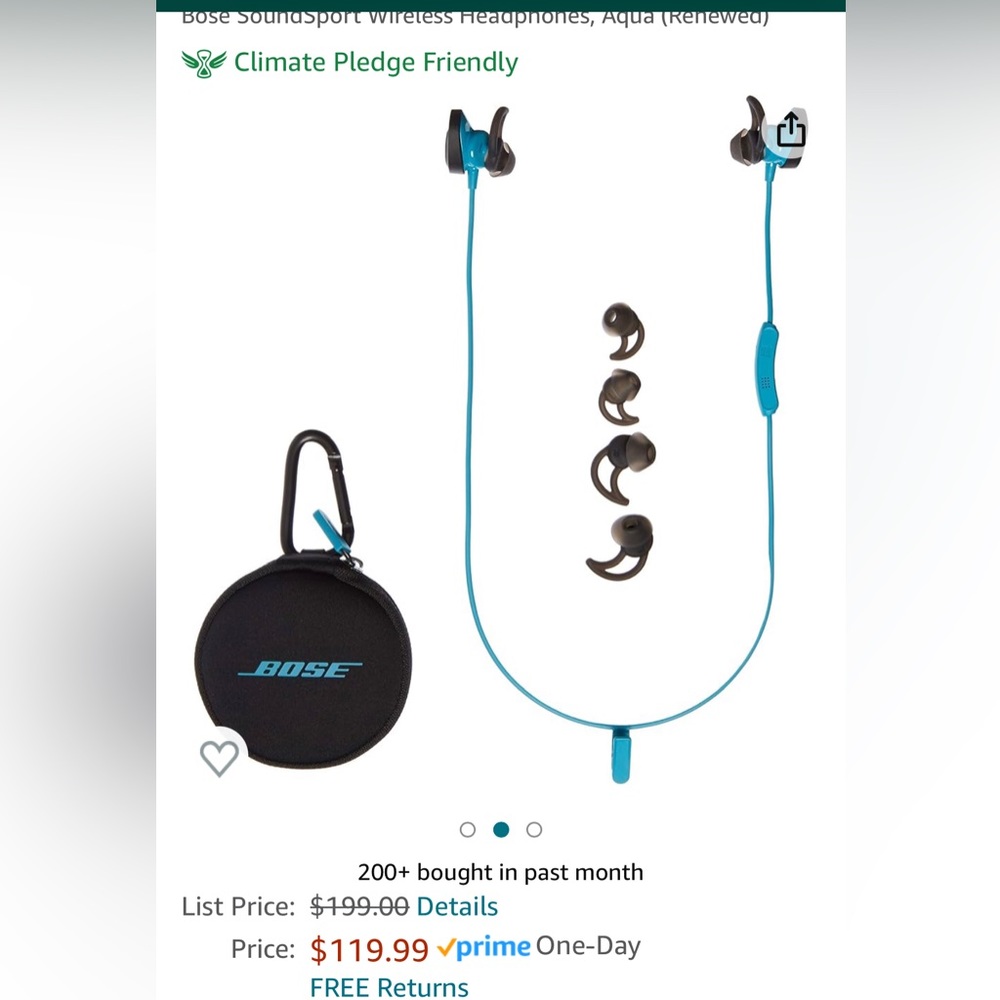 Bose Sound Sport headphones and charging case